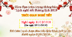 VIVA SPA THÔNG BÁO LỊCH NGHỈ TẾT DƯƠNG LỊCH 2019